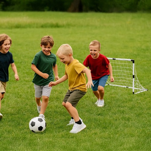 Kids football with ball - kids,
